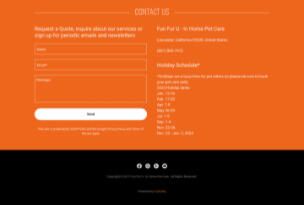 Screenshots of the bottom sections of the before and after websites for Fun Fur U.
