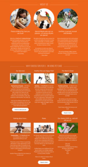 Screenshots of the middle sections of the before and after websites for Fun Fur U.